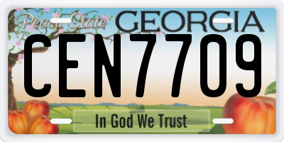 GA license plate CEN7709