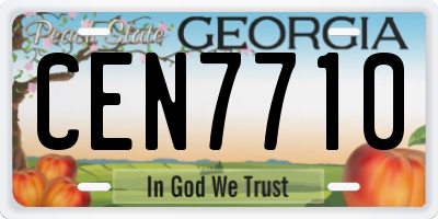 GA license plate CEN7710