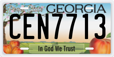 GA license plate CEN7713