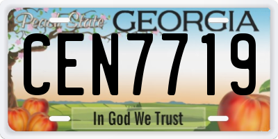 GA license plate CEN7719