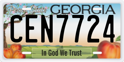 GA license plate CEN7724