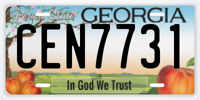 GA license plate CEN7731