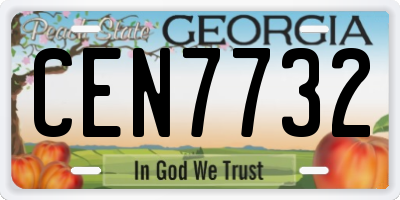 GA license plate CEN7732