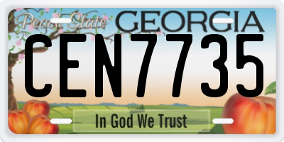 GA license plate CEN7735