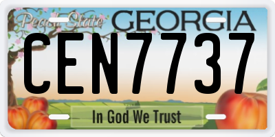 GA license plate CEN7737