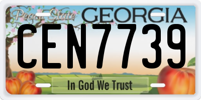 GA license plate CEN7739