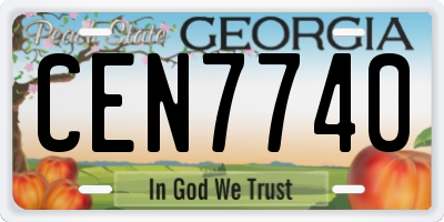 GA license plate CEN7740