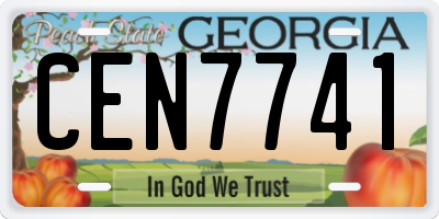 GA license plate CEN7741
