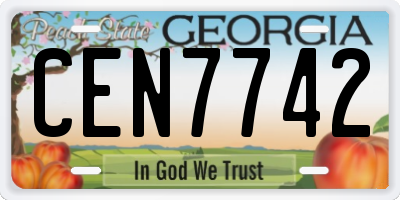 GA license plate CEN7742