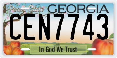 GA license plate CEN7743