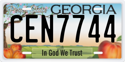 GA license plate CEN7744