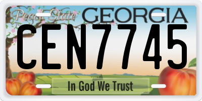GA license plate CEN7745