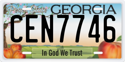 GA license plate CEN7746