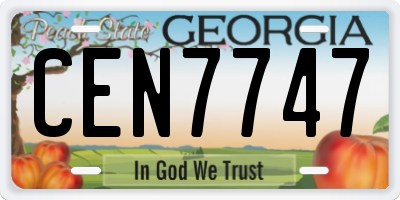 GA license plate CEN7747