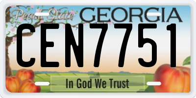 GA license plate CEN7751