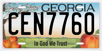 GA license plate CEN7760