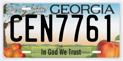 GA license plate CEN7761
