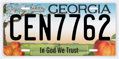GA license plate CEN7762