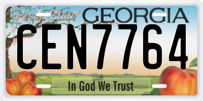 GA license plate CEN7764