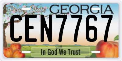 GA license plate CEN7767