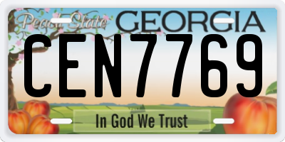 GA license plate CEN7769