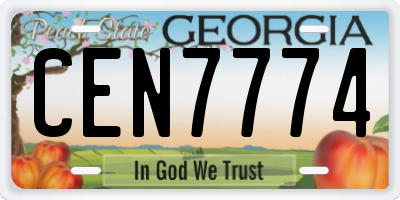 GA license plate CEN7774