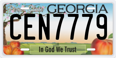 GA license plate CEN7779