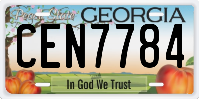 GA license plate CEN7784