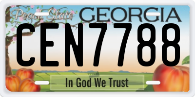 GA license plate CEN7788