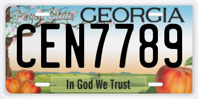 GA license plate CEN7789