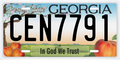 GA license plate CEN7791