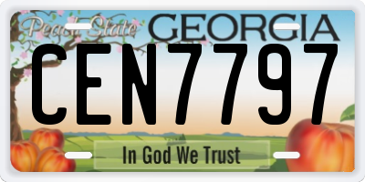 GA license plate CEN7797