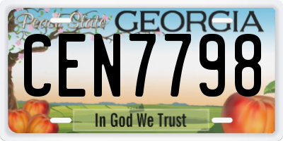 GA license plate CEN7798