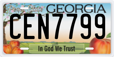 GA license plate CEN7799