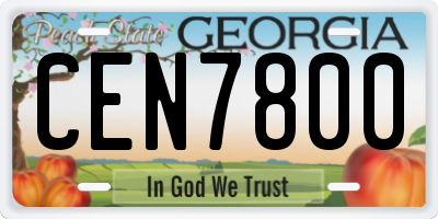 GA license plate CEN7800