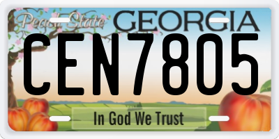 GA license plate CEN7805