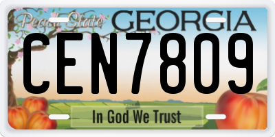 GA license plate CEN7809