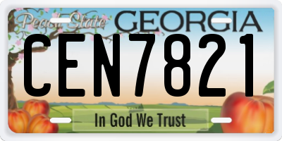 GA license plate CEN7821