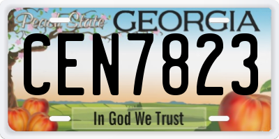 GA license plate CEN7823