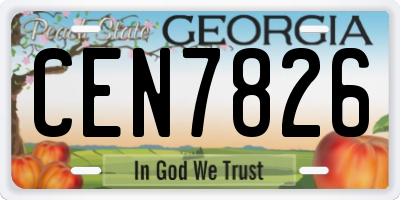 GA license plate CEN7826