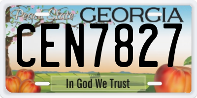GA license plate CEN7827