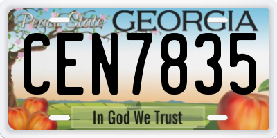 GA license plate CEN7835