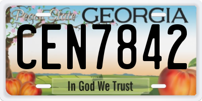 GA license plate CEN7842
