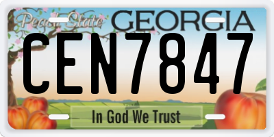 GA license plate CEN7847