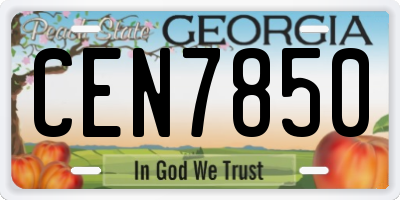 GA license plate CEN7850
