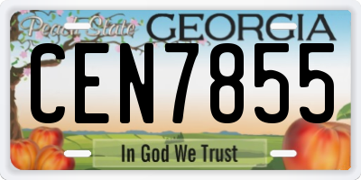 GA license plate CEN7855