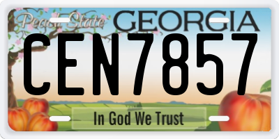 GA license plate CEN7857