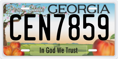 GA license plate CEN7859