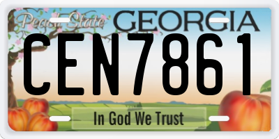 GA license plate CEN7861
