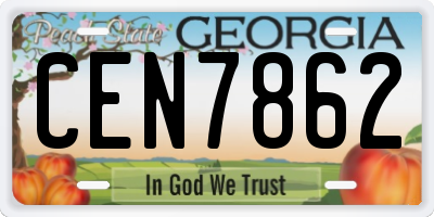 GA license plate CEN7862